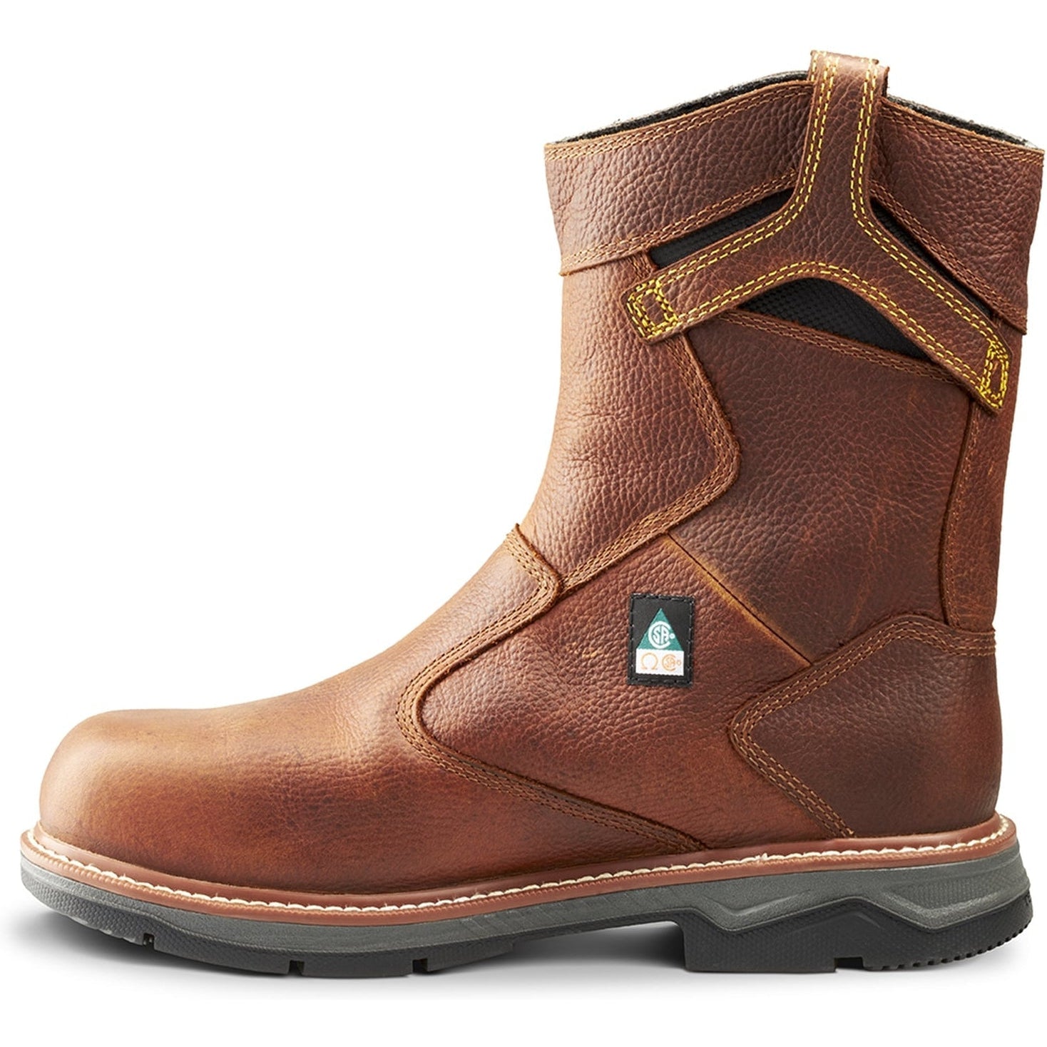 Terra Men's Patton Alloy Toe Waterproof Pull-On Safety Work Boot -Brown- 4TCBBN - Overlook Boots