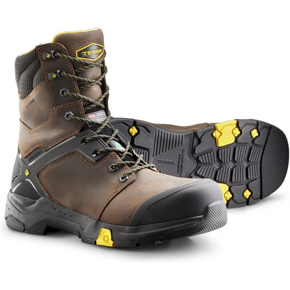 Terra Men's Carbine 8" Composite Toe Waterproof Safety Work Boot -Brown- 4TCRBN - Overlook Boots