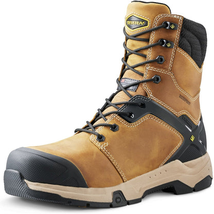 Terra Men's Carbine 8" Composite Toe Waterproof Safety Work Boot -Wheat- 4TCRWT - Overlook Boots