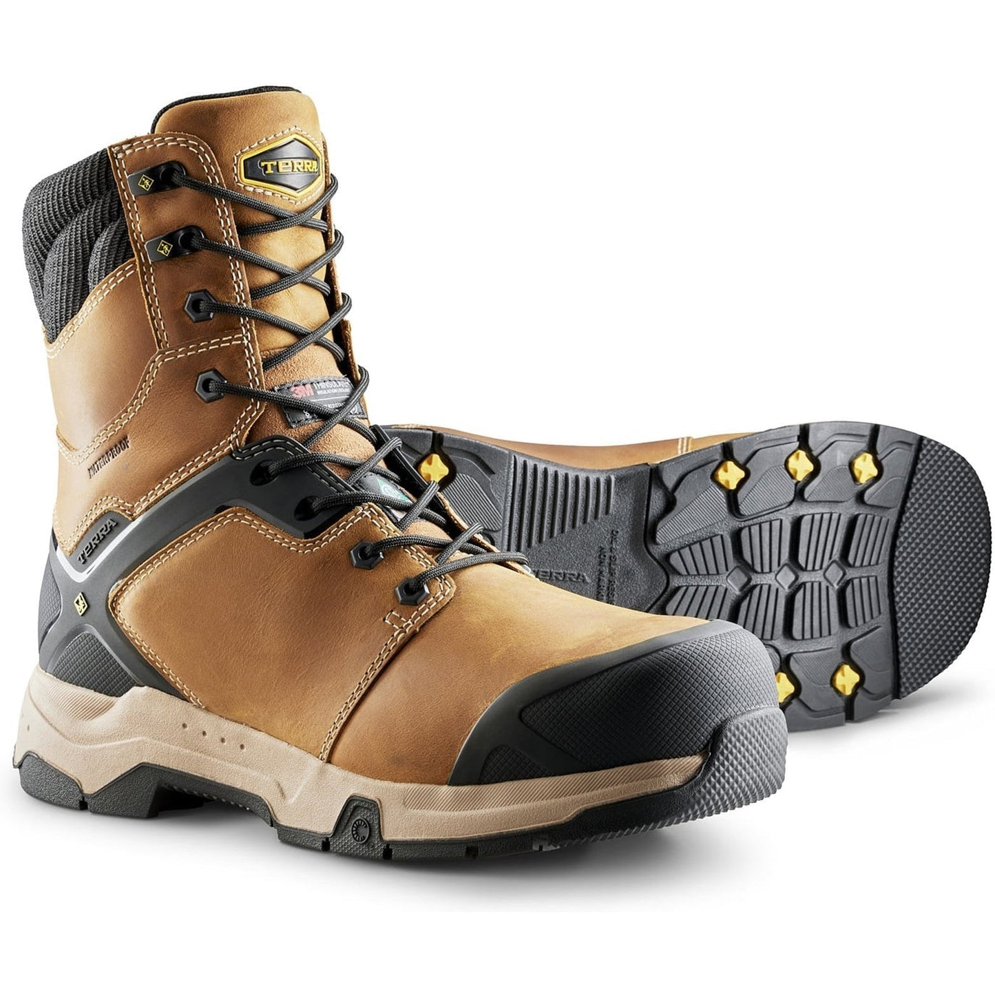 Terra Men's Carbine 8" Composite Toe Waterproof Safety Work Boot -Wheat- 4TCRWT - Overlook Boots