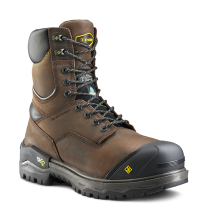 Terra Men's Terra Gantry LXI 8" Composite Toe Waterproof 400G Safety Work Boot - Brown - 8398DB 7 / Wide / Dark Brown - Overlook Boots