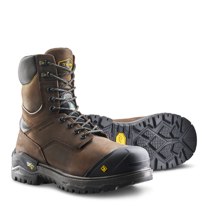 Terra Men's Terra Gantry LXI 8" Composite Toe Waterproof 400G Safety Work Boot - Brown - 8398DB - Overlook Boots