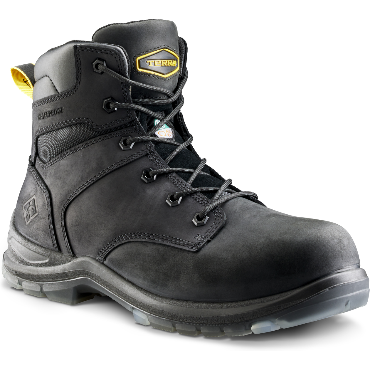 Terra Men's Byrne 6" Composite Toe Waterproof Safety Work Boot- Black- 839BBK 3 / Wide / Black - Overlook Boots