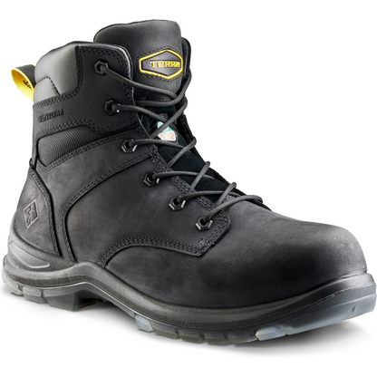 Terra Men's Byrne 6" Composite Toe Waterproof Safety Work Boot- Black- 839BBK 3 / Wide / Black - Overlook Boots