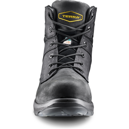 Terra Men's Byrne 6" Composite Toe Waterproof Safety Work Boot- Black- 839BBK - Overlook Boots