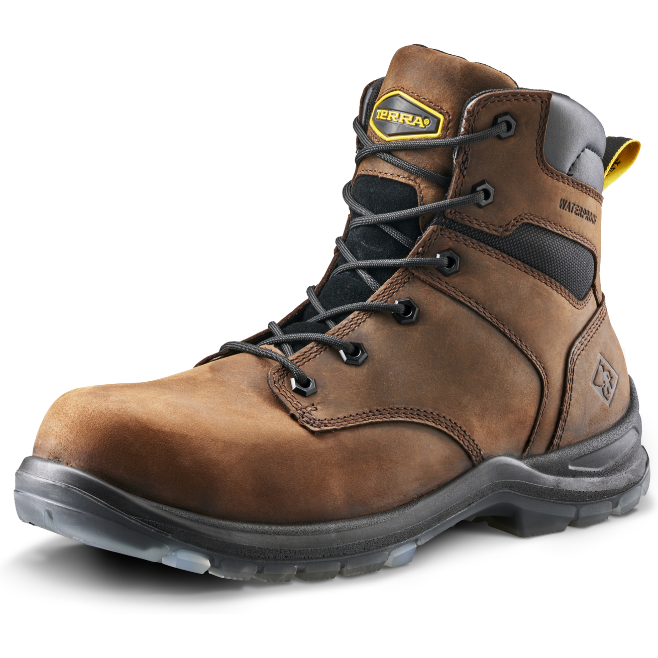 Terra Men's Byrne 6" Composite Toe Waterproof Safety Work Boot- Brown- 839BDB - Overlook Boots