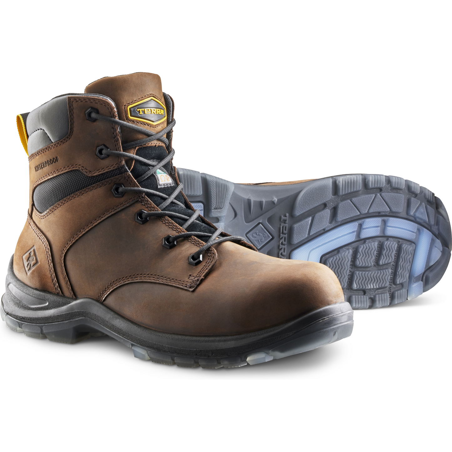 Terra Men's Byrne 6" Composite Toe Waterproof Safety Work Boot- Brown- 839BDB - Overlook Boots