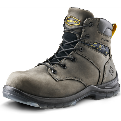 Terra Men's Byrne 6" Composite Toe Waterproof Safety Work Boot- Gray- 839BGY - Overlook Boots