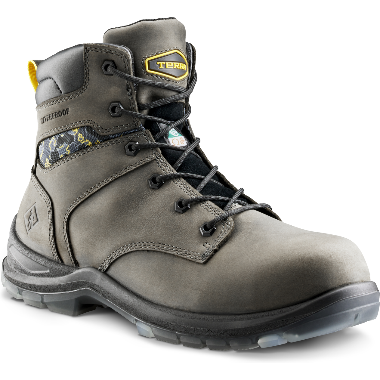 Terra Men's Byrne 6" Composite Toe Waterproof Safety Work Boot- Gray- 839BGY 3 / Wide / Gray - Overlook Boots