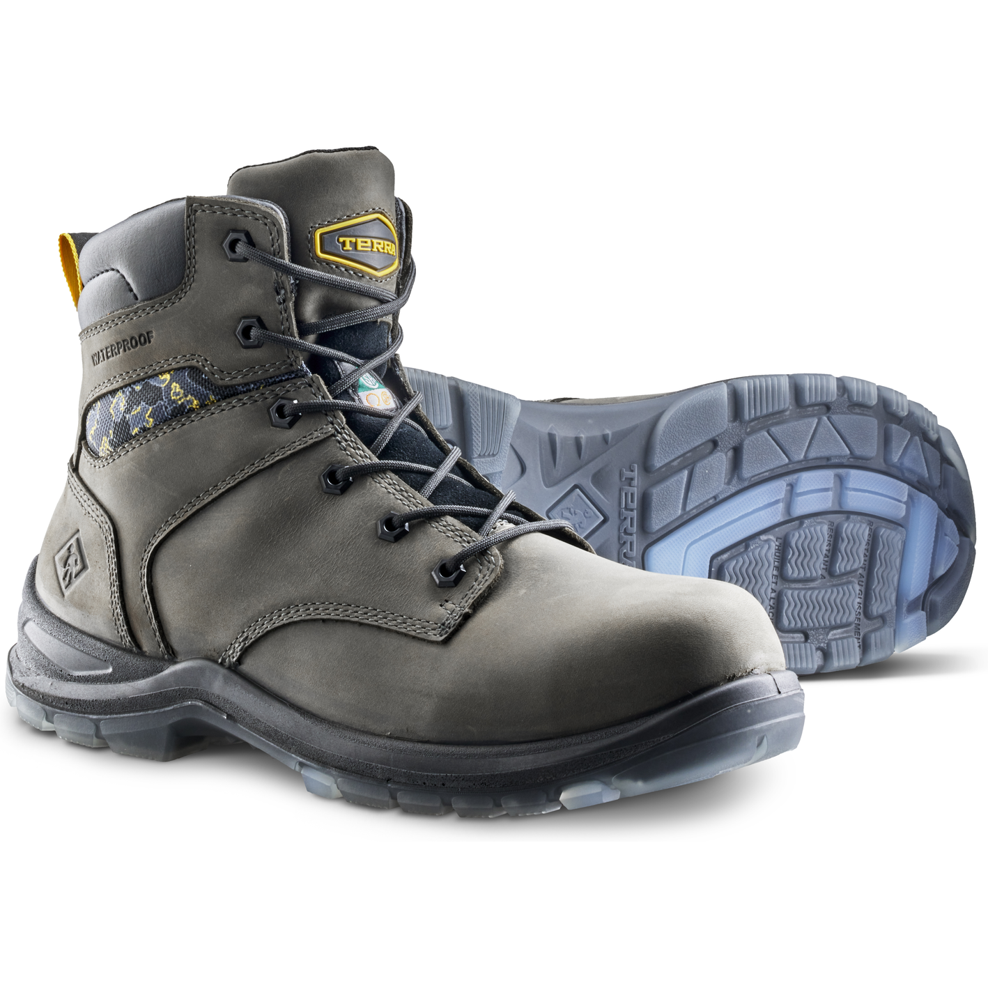 Terra Men's Byrne 6" Composite Toe Waterproof Safety Work Boot- Gray- 839BGY - Overlook Boots