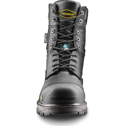 Terra Men's Gantry 8" Composite Toe Waterproof Met Guard Safety Work Boot- Black- 839CBK - Overlook Boots