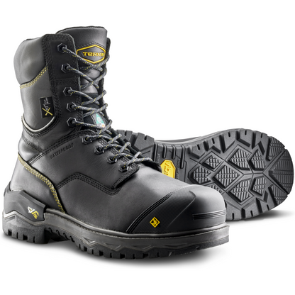 Terra Men's Gantry 8" Composite Toe Waterproof Met Guard Safety Work Boot- Black- 839CBK - Overlook Boots
