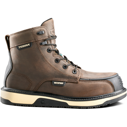 Terra Men's Ironstone 6" Composite Toe Waterproof Safety Work Boot- Brown- 839GDB - Overlook Boots
