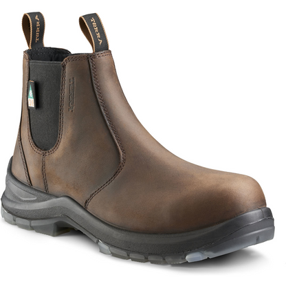 Terra Men's Murphy 6" Composite Toe Waterproof Pull On Safety Work Boot- Brown- R4NRDB 3 / Wide / Dark Brown - Overlook Boots