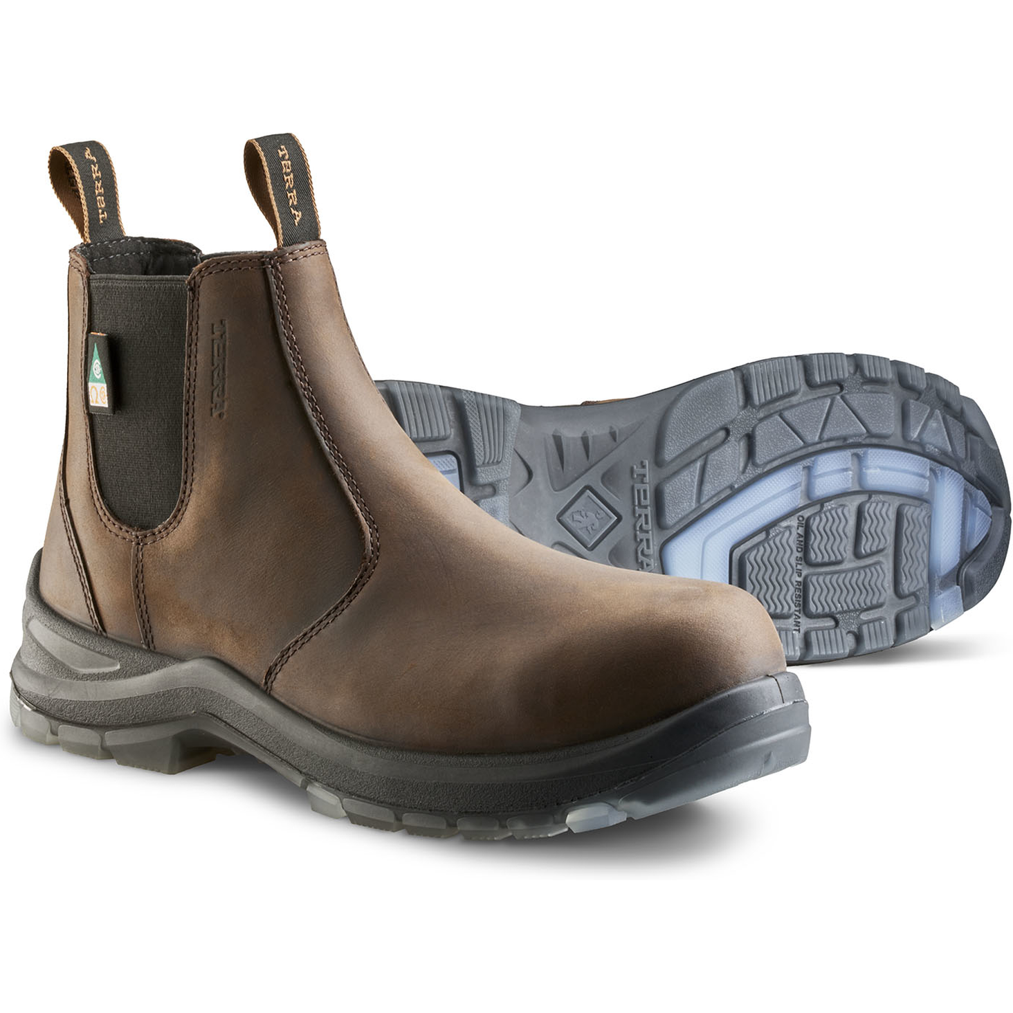 Terra Men's Murphy 6" Composite Toe Waterproof Pull On Safety Work Boot- Brown- R4NRDB - Overlook Boots