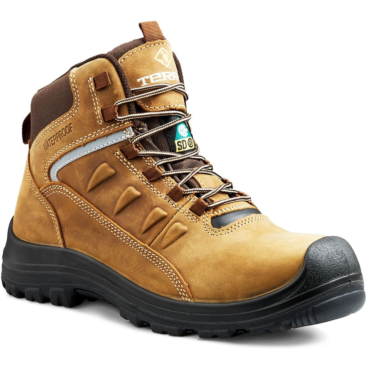 Terra Men's Findlay 6" Composite Toe Waterproof Safety Work Boot -Brown- R5204B - Overlook Boots