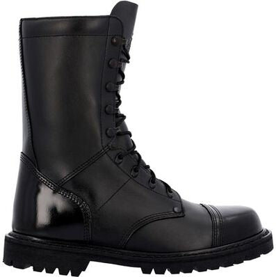 Rocky Women's Lace Up 10" Slip Resistant Military Jump Boot -Black- RKC157 5 / Medium / Black - Overlook Boots