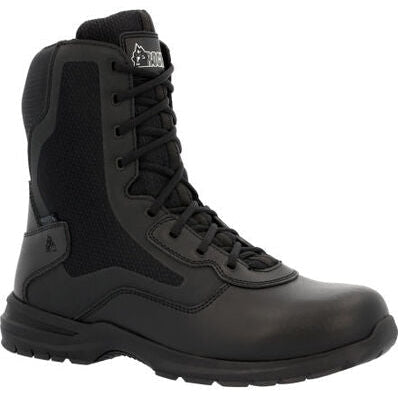 Rocky Men's Cadet 8" Side Zipper Public Service Duty Boot -Black- RKD0102 - Overlook Boots