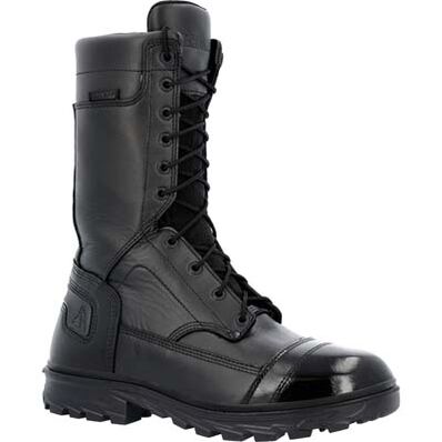 Rocky Men's Jump Pro 10" Soft Toe Waterproof Public Service Duty Boot - Black - RKD0121 8 / Medium / Black - Overlook Boots
