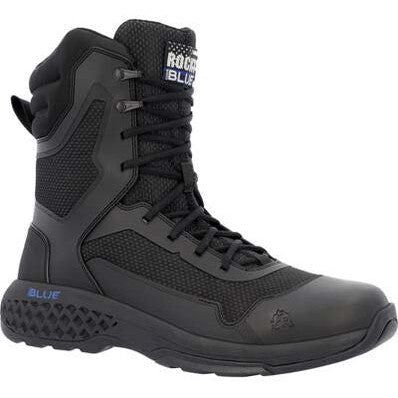 Rocky Men's Code Blue 8" Soft Toe Slip Resistant Service Boot- Black- RKD0124 - Overlook Boots