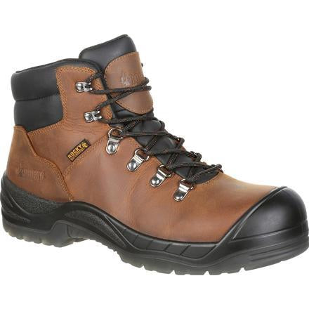 Rocky Men's Worksmart 6" Composite Toe Metguard Waterproof Work Boot Brown RKK0266 8 / Medium / Brown - Overlook Boots