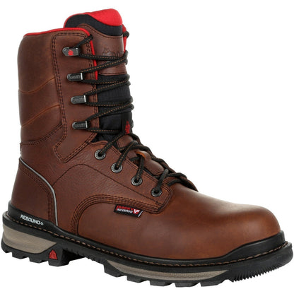 Rocky Men's Rams Horn 8" Waterproof Work Boot - Brown - RKK0296 8 / Medium / Dark Brown - Overlook Boots