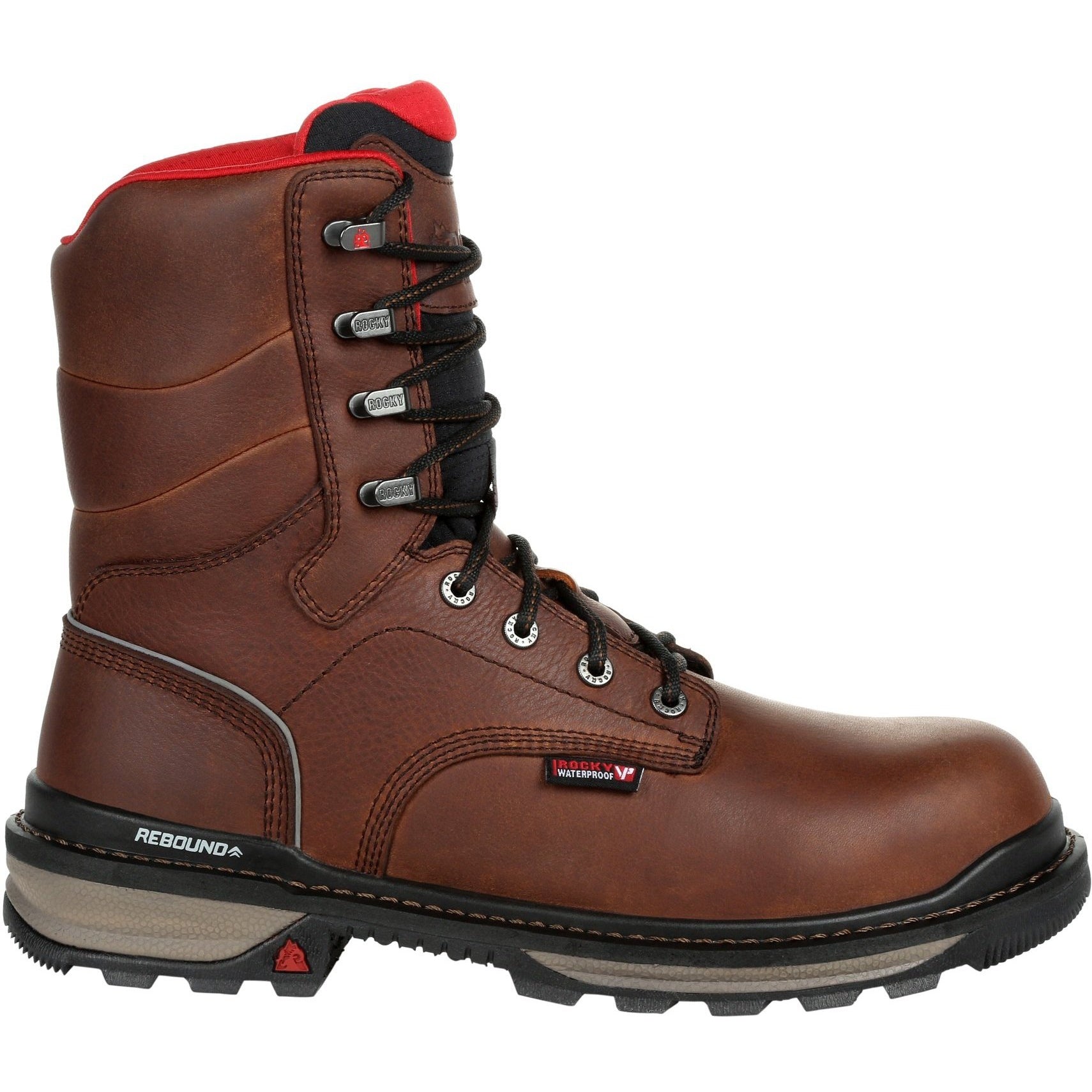 Rocky Men's Rams Horn 8" Waterproof Work Boot - Brown - RKK0296  - Overlook Boots