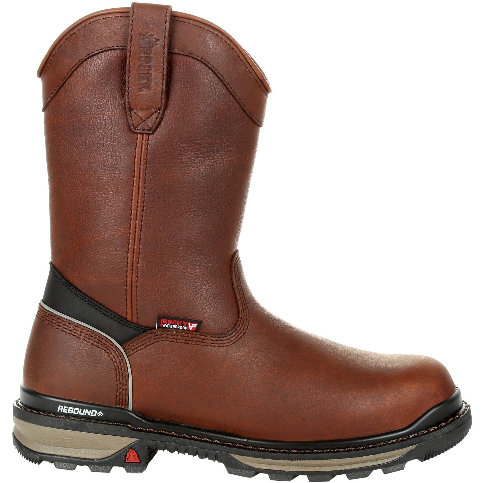 Rocky Men's Rams Horn 10" Composite Toe Waterproof Pull-On Work Boot- Brown- RKK0315 - Overlook Boots