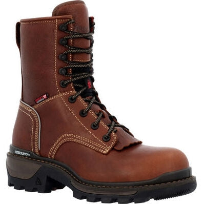 Rocky Men's Rams Horn 9" Waterproof Logger Slip Resis Work Boot Brown RKK0395 - Overlook Boots