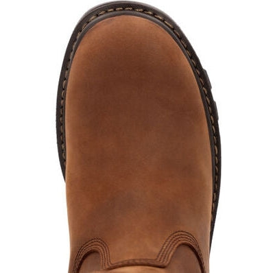 Rocky Men's Rams Horn 10" Waterproof Safety Toe Pull On Work Boot - Brown - RKK0398 - Overlook Boots
