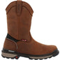 Rocky Men's Rams Horn 10" Waterproof Safety Toe Pull On Work Boot - Brown - RKK0398 7 / Medium / Brown - Overlook Boots