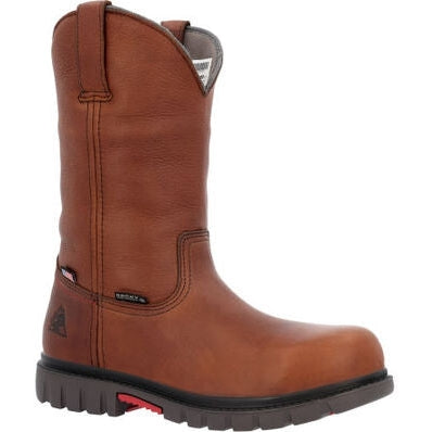 Rocky Worksmart Boots Waterproof 11" Composite Toe Pull On Work Boot - Brown - RKK0402 - Overlook Boots