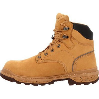 Rocky Men's Rams Horn 6" Soft Toe Waterproof Slip Resistant Work Boot -Wheat- RKK0442 - Overlook Boots