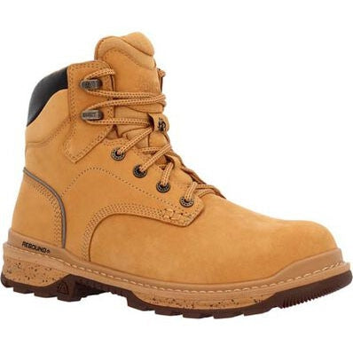 Rocky Men's Rams Horn 6" Soft Toe Waterproof Slip Resistant Work Boot -Wheat- RKK0442 - Overlook Boots