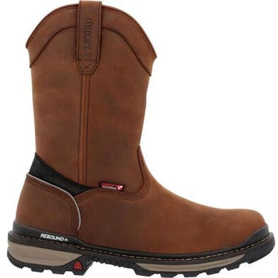Rocky Men's Rams Horn 10" Composite Toe Waterproof Pull On Work Boot -Horse- RKK0443 7 / Medium / Brown - Overlook Boots