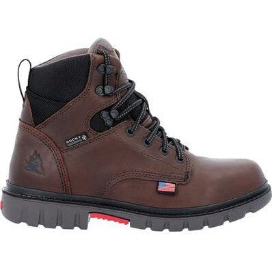 Rocky Men's Worksmart USA 6" Waterproof Slip Resistant Work Boot -Brown- RKK0452 8 / Medium / Brown - Overlook Boots