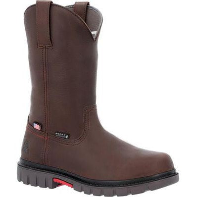 Rocky Men's Worksmart USA 11" Waterproof Slip Resistant Work Boot -Brown- RKK0453 - Overlook Boots