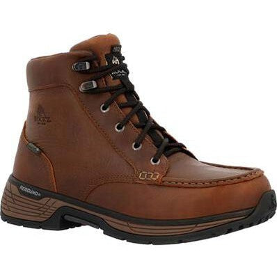 Rocky Men's Treadflex 6" Soft Toe Waterproof Work Boot -Crazy Horse- RKK0466 8 / Medium / Brown - Overlook Boots