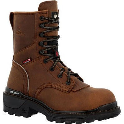Rocky Men's Rams Horn 9" Composite Toe Waterproof Logger Work Boot -Horse- RKK0477 8 / Medium / Crazy Horse - Overlook Boots