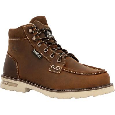 Rocky Men's Grindstone XTR 6" Soft Toe Waterproof Work Boot - Horse - RKK0495 8 / Medium / Brown - Overlook Boots