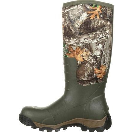 Rocky Men's Sport Pro Rubber 16" Waterproof Side Zipper 1200G Insulated Hunt Boot- Realtree - RKS0383 - Overlook Boots