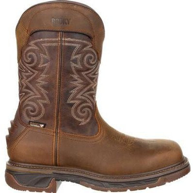 Rocky Men's Iron Skull 12" Composite Toe Waterproof Western Boot -Brown- RKW0249 - Overlook Boots
