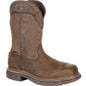 Rocky Men's TPU Heel 11" Square Toe Waterproof Met Guard Western Boot -Brown- RKW0288 8 / Medium / Brown - Overlook Boots