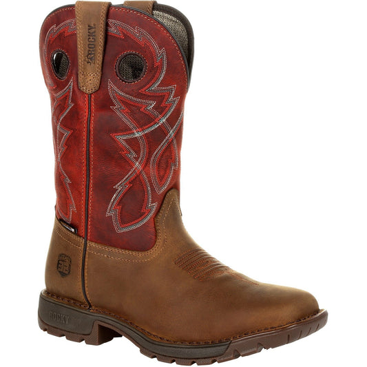 Rocky Men's Legacy 32 11" Square Toe Waterproof Western Work Boot- Red - RKW0316 8 / Medium / Tan - Overlook Boots