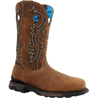 Rocky Men's Carbon 12" Waterproof 6 Carbon Toe Western Work Boot -Brown- RKW0376 - Overlook Boots