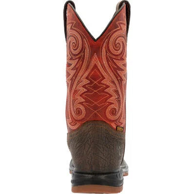 Rocky Men's Worksmart 11" Waterproof Composite Toe Western Work Boot -Brown- RKW0385 - Overlook Boots