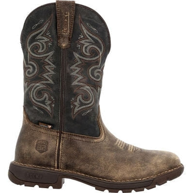Rocky Men's Legacy 32 11" Waterproof Western Pull On Work Boot Brown RKW0389 7 / Medium / Brown - Overlook Boots