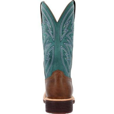 Rocky Men's Tall Oaks 12" Slip Resistant Western Work Boot -Teal- RKW0406 - Overlook Boots