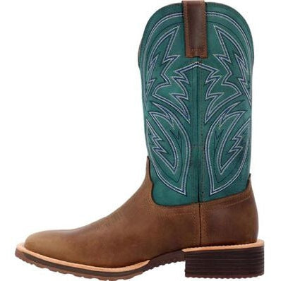 Rocky Men's Tall Oaks 12" Slip Resistant Western Work Boot -Teal- RKW0406 - Overlook Boots