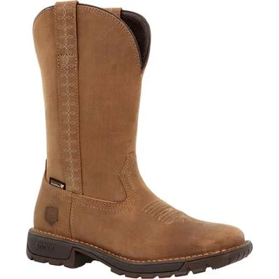 Rocky Women's Legacy 11" Square Toe Waterproof Western Work Boot -Brown- RKW0416 - Overlook Boots